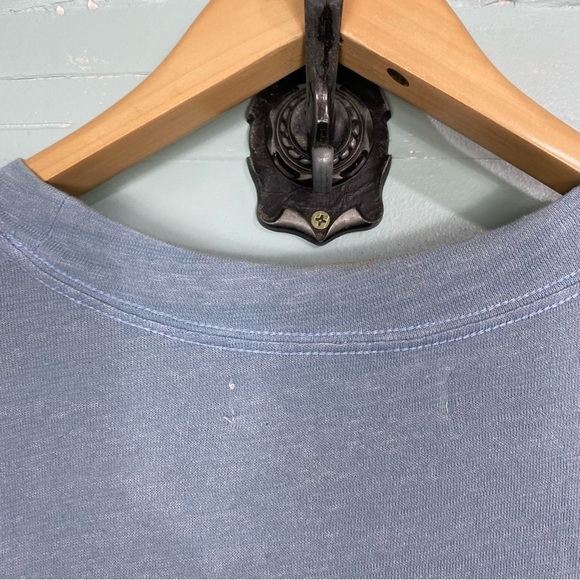 Free People Beach Havana Tee Dress Flowy Slouchy Maxi Ruffle Sz M Blue - Picture 6 of 7